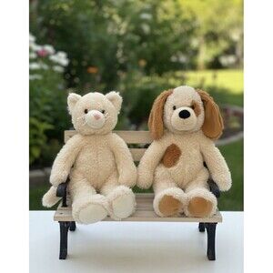 Vermont Teddy Bear Buddy Puppy Floppy Spotted Dog & Cat Plush Stuffed Animal Toy